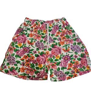 Vintage Pierre Cardin Floral Bermuda Shorts High Waist Women's L 3408